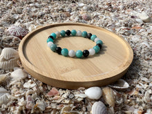 Load image into Gallery viewer, Amazonite &amp; Black Rutilated Quartz Bracelet
