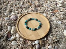 Load image into Gallery viewer, Amazonite &amp; Black Rutilated Quartz Bracelet
