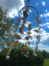 Load image into Gallery viewer, Seashell Wind Chime - 6 inch Wrapped Metal Hoop
