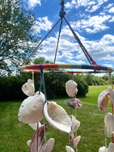 Load image into Gallery viewer, Seashell Wind Chime - 6 inch Wrapped Metal Hoop
