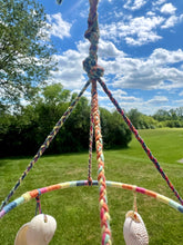 Load image into Gallery viewer, Seashell Wind Chime - 6 inch Wrapped Metal Hoop
