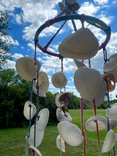 Load image into Gallery viewer, Seashell Wind Chime - 3 inch Wrapped Metal Hoop
