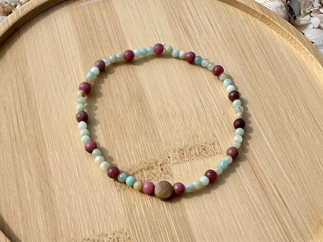 Amazonite, Rhodonite & Mookaite Bracelet